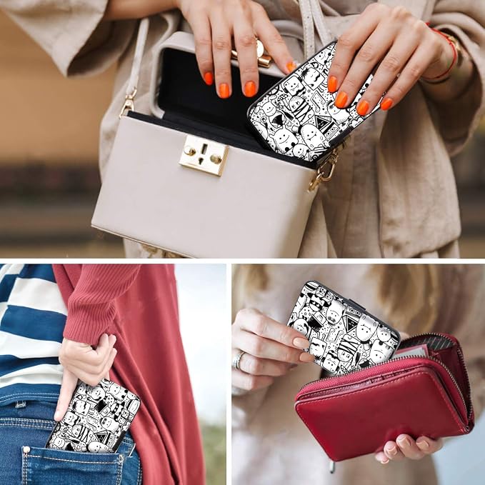Coco Rossi Credit Card Holder RFID Aluminum Small Mini Wallet Women | Metal Wallet, Business Cards Holder, ID Case, Slim Sleeves, Womens Girls Gift, Carry Proof Wallets for Travel, Cartoons - Image 6