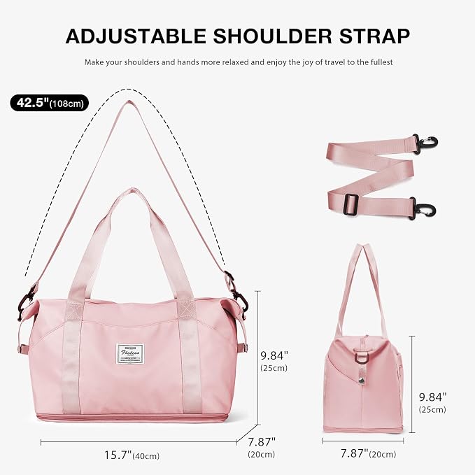 Travel Duffel Bag, Sports Tote Gym Bag, Shoulder Weekender Overnight Bag for Women - Image 6