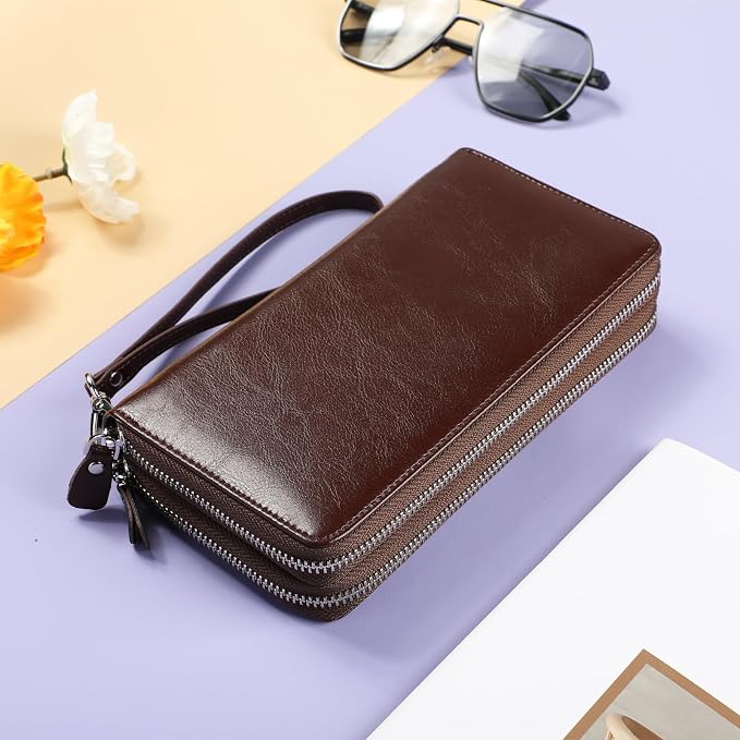 Small Compact Women Wallet RFID Blocking Genuine Leather Bifold Purse with ID Windows - Image 3