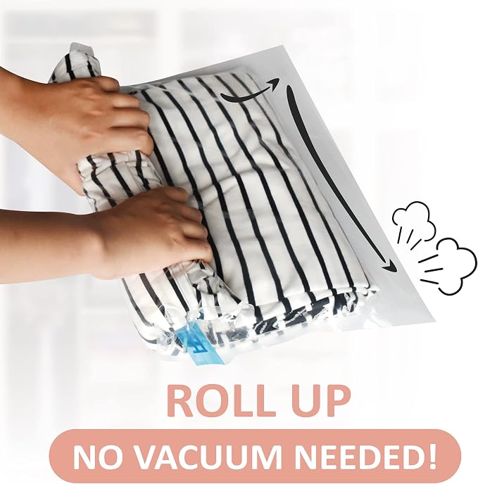 Cozy Essential Compression Bags for Travel - Travel Essentials - 20 Pack Space Saver Bags - No Vacuum Needed - Compression Packing Bags for Cruise Accessories - Image 7