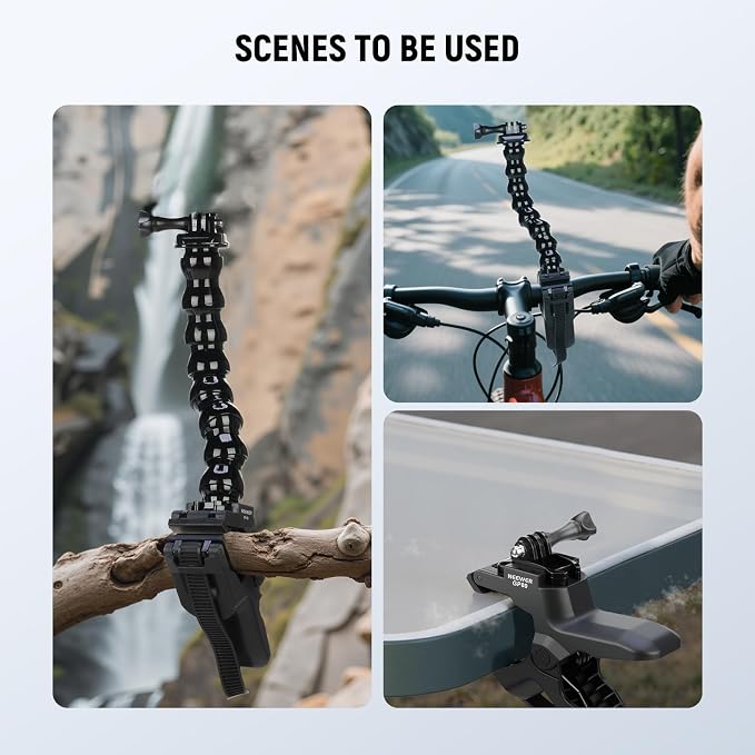 NEEWER Flexible Clamp Mount Compatible with GoPro DJI Action Cameras, GP-80 | Compatible with DJI Action 6 Osmo 360 Insta360 X5/4/3 AcePro series, Jaw Flex Super Clamp Holder Mount Accessories for Video - Image 7