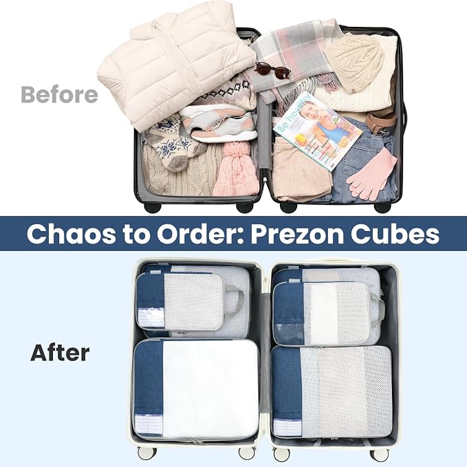 Compression Packing Cubes for Travel, Lightweight Vacation Travel Essentials, Travel Accessories for Suitcase Organizer Bags Set, Durable Luggage Organizer - Image 8