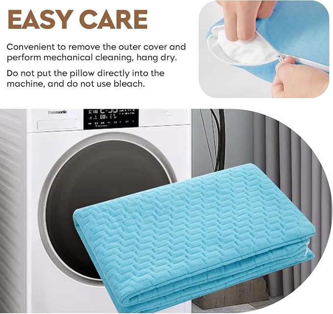 Small Shredded Memory Foam Pillow, Camping Pillow Travel Pillow - Compressible Medium Firm, Breathable Cover, Ideal Backpacking Hiking, Airplane and Car (Sky Blue, M) - Image 4