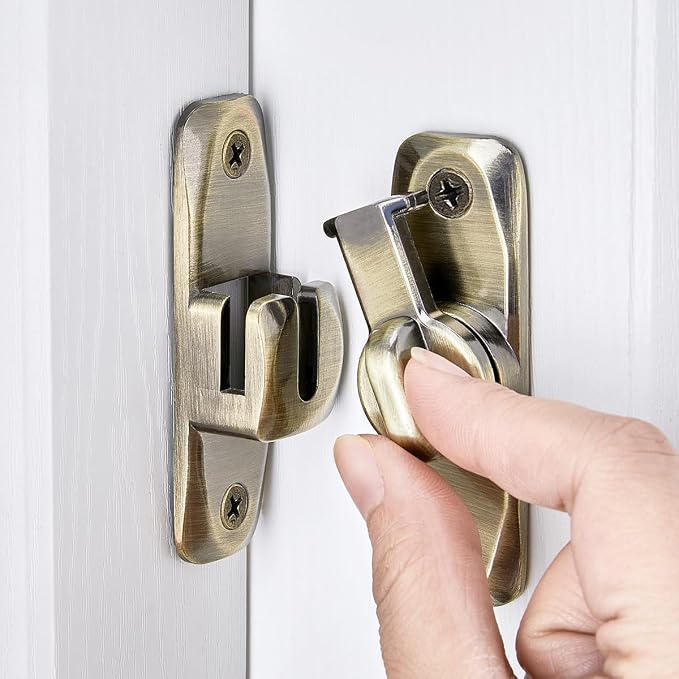 Bronze Barn Door Latches,90/180 Degree Gate Lock_B | Zinc Alloy Right Angle Door Lock Latch,Flip Gate Latches,Sliding Door Latch Lock,for Cabinets,Fence Gates,Pet Cage by INIRET