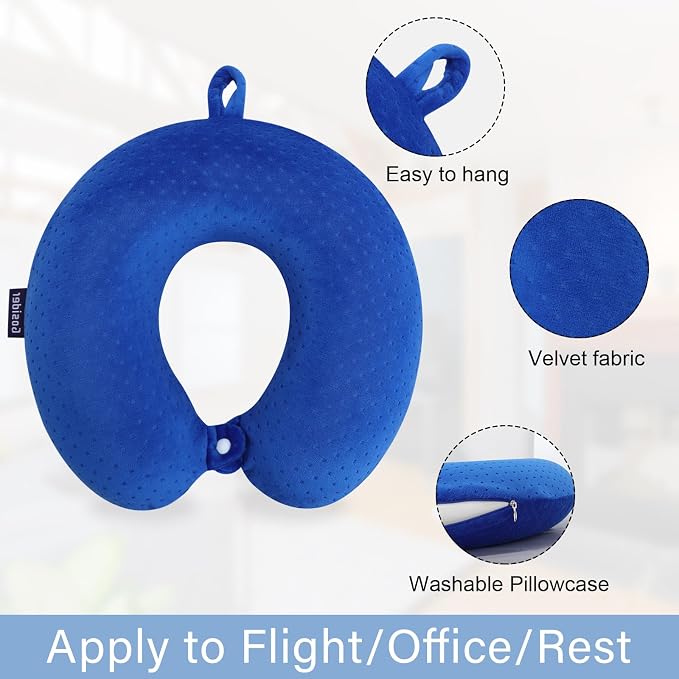 Neck Pillow for Travel Pillow Memory Foam U Shape Comfortable Travel Neck Pillow Head Neck Support Airplane Pillow for Traveling, Car, Home, Office, Travel Neck Flight Pillow - Image 2