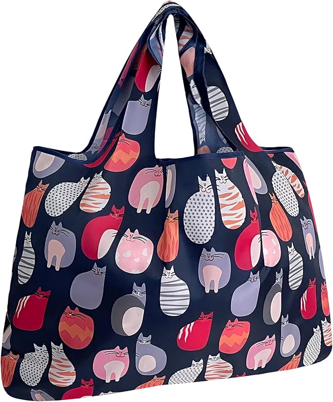 allydrew Large Foldable Tote Nylon Reusable Grocery Bags by allydrew