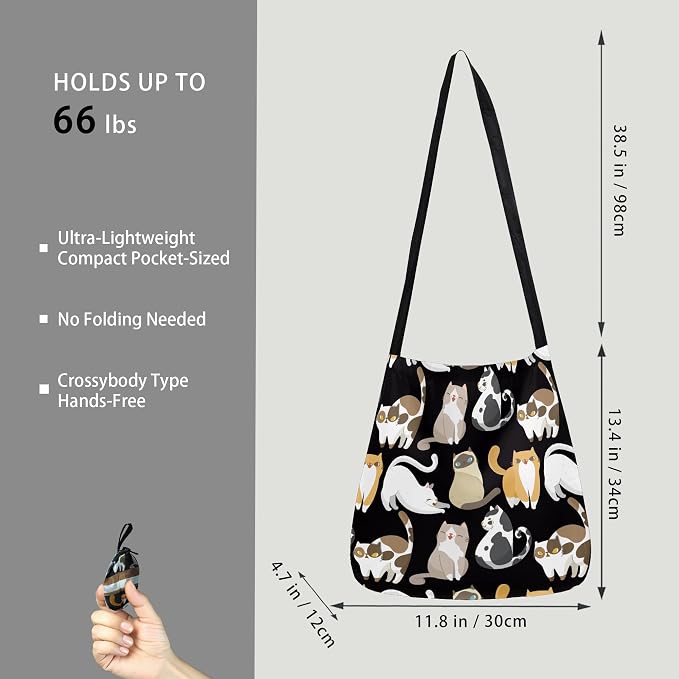 BeeGreen Reusable Grocery Shopping Bag -Travel Tote Bag - Foldable Compact Sturdy Bags - Image 2
