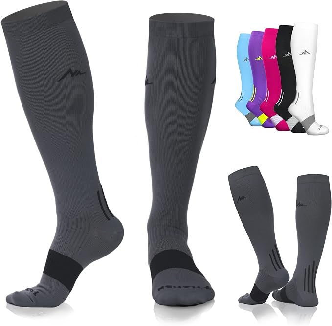 NEWZILL Medical Compression Socks for Women & Men, 20-30 mmHg Knee-High Support for Circulation, All-Day Comfort for Work Travel Running Cycling and Fitness by NEWZILL