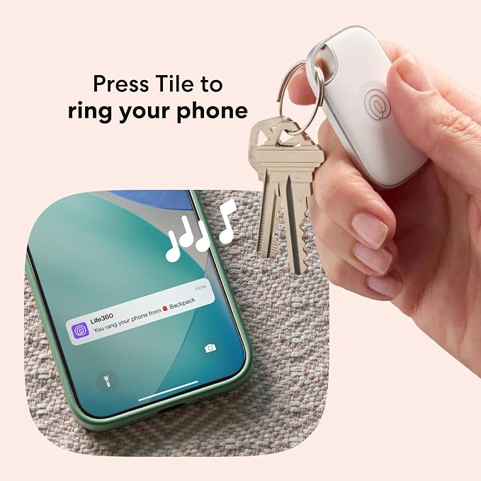 Life360 Tile Pro - Powerful Bluetooth Tracker, Key Finder and Item Locator for Keys, Bags and More. Both iOS and Android Compatible. Phone Finder. 1-Pack (White) - Image 4