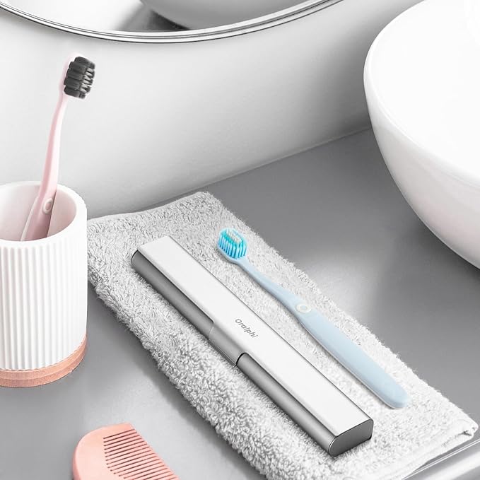 Aluminum Toothbrush Travel Case with 2 Soft Bristle Toothbrushes, Portable Complete Toothbrush Travel Kit, Toothbrush Holder for Bathroom, Camping, Business Trip - Image 6