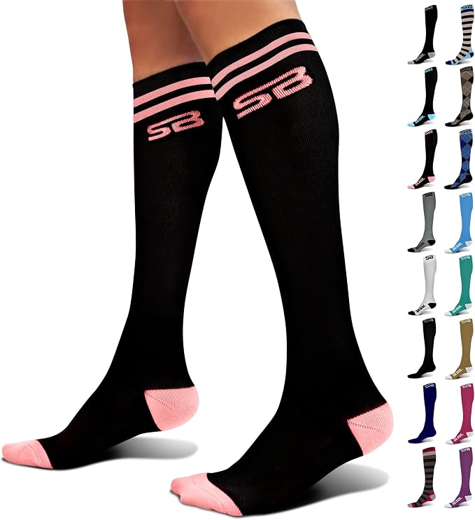 SB SOX Compression Socks for Men & Women (20-30mmHg) | Best Quality Compression Socks for Flying, Medical, Sports, Wide Calf Fit, Pregnancy, and Daily Wear. Trusted since 2016. by SBSOX