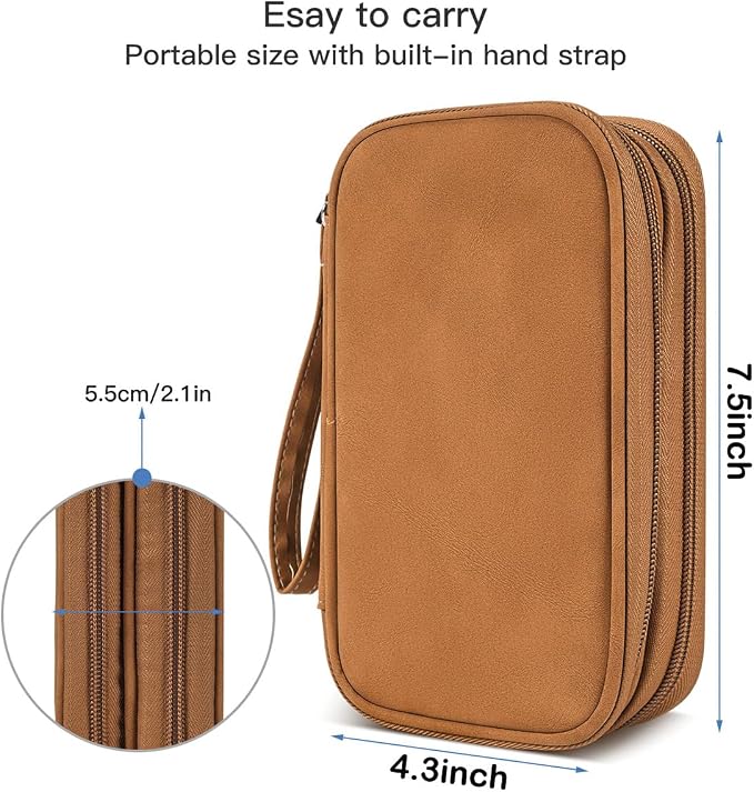 CAAORDKSO Travel Cable Organizer Pouch Electronic Accessories Carry Case Water Resistant Accessories Organizer Pouch Bag for Cable, Cord, Charger, USB, Phone, Power Bank, Earphone (Brown, Medium) - Image 2