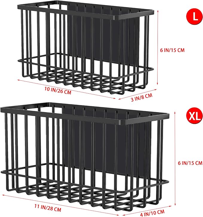 Magnetic Shelf Fridge Basket Bin for Whiteboard Washer Dryer Locker Cabinet | No Drilling Or Tools Needed, Reusable Magnet Organizer Classroom Office Home Kitchen Laundry Storage Rack Container Holder - Image 3