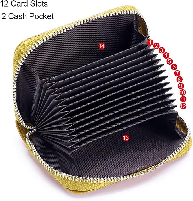 RFID Credit Card Holder Genuine Leather Credit Card Wallet with Zipper | RFID - Image 2