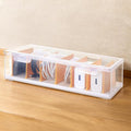 PAVSTINE Clear Cable Organizer Box with Lid and Adjustable Dividers | Customizable Compartments, Stackable for Space Saving, Fits Chargers, Cords & Accessories, Compact for Desk or Drawer by PAVSTINE