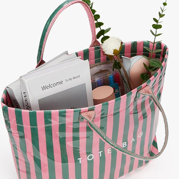 Lushandy PVC Tote Bag for Women Jelly Beach Bag Top Handle Hobo Handbag | Water-Resistant, Wipe Clean, Lightweight - Image 5