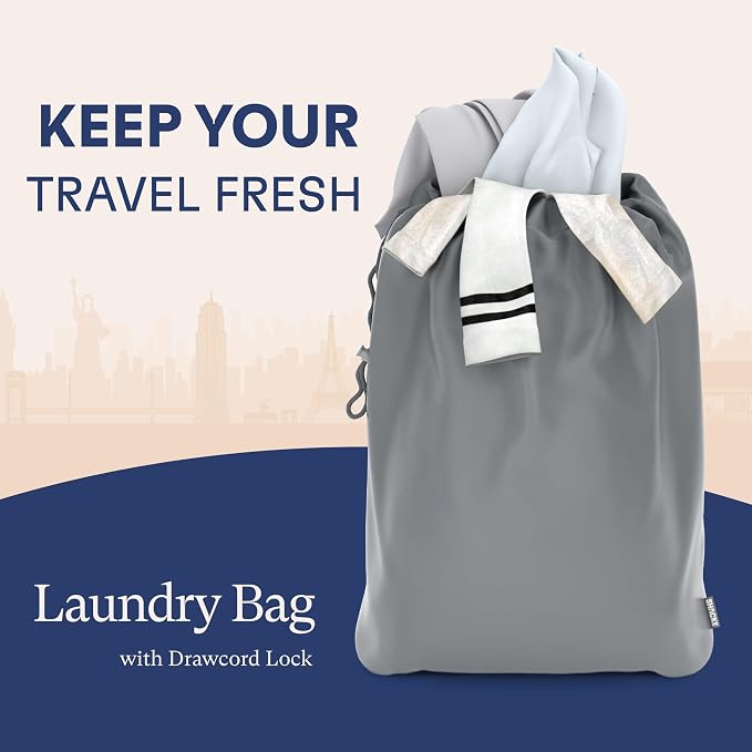 Shacke 5 Set Packing Cubes for Travel with Laundry Bag (Charcoal Gray) | Suitcase Organizer Bags Set: 4 Water-Resistant Luggage Cubes, XL to Small, + Laundry Bag for Carry-On or Checked - Image 6
