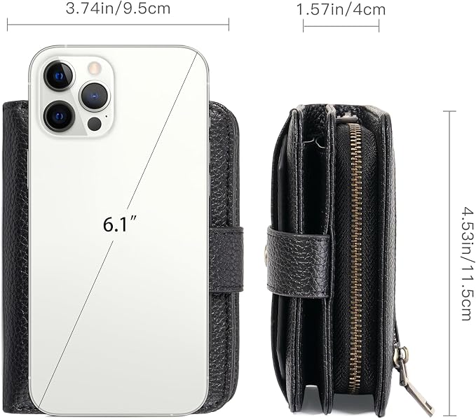 GAEKEAO Small Leather Credit Card Holder Wallets for Women RFID Blocking Bifold Wallet Zipper Pocket with Removable ID Window - Image 4