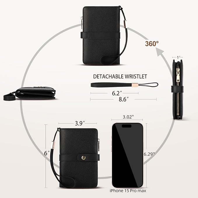 Small Wallet Women RFID Blocking Vegan Leather Slim Thin Bifold Credit Card Wallet Passport Holder Ladies Travel Wallet Mini Purse with Zipper Pocket - Image 4