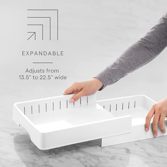 YouCopia StoraLid Food Container Lid Organizer, Expandable with Tall Dividers, White - Image 2