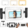 Ring Light for Phone, Lightweight Handheld LED Light with Remote & Desktop Base, 2900K-7000K CRI95+ Smartphone Video Rig, Dual Handle Creator Rig for TikTok YouTube Makeup by WIVTAK
