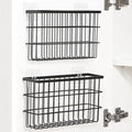 Sinnsally 2 Pack Cabinet Door Organizer,Self Adhesive Lid Organizers Inside Cabinet Storage Boxes,Hanging Storage Basket Organizer Wall Mounted Pantry Caddy Cup Holder for Kitchen,Fridge,Bathroom by UsefulKitchenTools