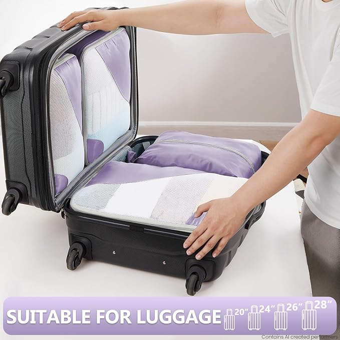 OlarHike 8 Set Packing Cubes for Travel,Gifts for Women Mom,Anti-Tearing Suitcase Organizer,with Over 1000 pcs Mesh Holes,Vacation Essentials & Accessories for Cruise Ship - Image 6