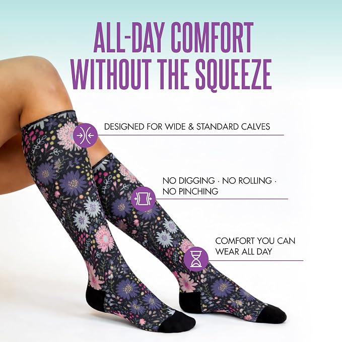 Crazy Compression Socks, Comfortable Support Socks for Recovery, Travel, Hiking, and Long-Hour Comfort w/Fun Designs - Image 2