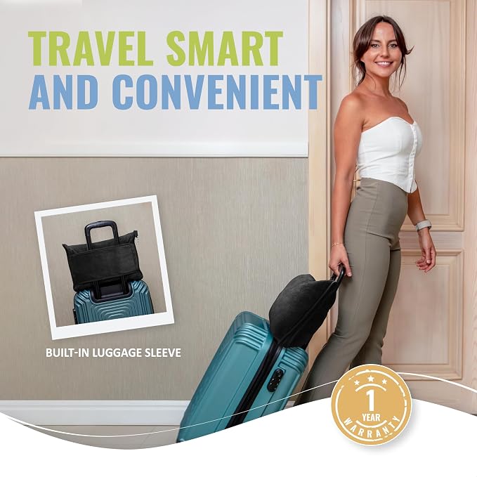Soft & Warm Travel Blanket for Airplane & Car - Long Flight Essential for Women, Men, Kids - Compact Pillow with Luggage Sleeve & Backpack Clip - Image 4
