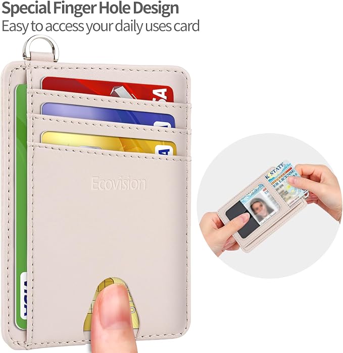 Slim Minimalist Front Pocket Wallet, RFID Blocking Credit Card Holder Wallet with Detachable D-Shackle for Men Women - Image 7