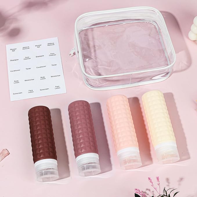 Travel Bottles for Toiletries, TSA Approved Travel Size Containers, Leak Proof Silicone Shampoo Bottles, Small Toiletry Containers with Clear Bag for Shampoo Conditioner Lotion - Image 2