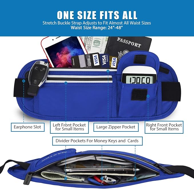 Slim Running Belt Fanny Packs for Women Men, Reflective Waist Pack Phone Holder for Walking Fitness Workout Exercise,Water Resistant Running Travel Belt Bag Jogging Pouch, Gym Accessories for Runner - Image 2