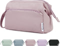 Narwey Large Makeup Bag Women Wide-open Make up Bag Travel Cosmetic Bag Organizer Toiletry Bag for Cosmetics Toiletries Accessories (Dusty Rose) by Narwey