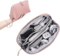 FYY Travel Cable Organizer - 8 Compartments, Lightweight, Water Repellent | With Wrist Strap, Portable Tech Pouch for Cord Charger, Travel and Business Trips Use, Soft Shell Nylon, Pink (Large) by FYY