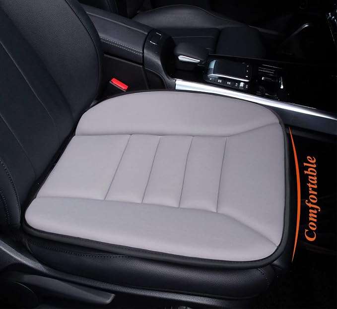 kingphenix Memory Foam Car Seat Cushion for Driver and Office Chair Comfort | 1.2-Inch-Thick Memory Foam Seat Pad, Soft, Breathable Fabric, Non-Slip Silicone Bottom for Long Drives and Office Use, Gray by kingphenix