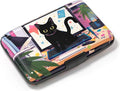 Credit Card Holder, Mini Aluminum Card Wallet RFID Blocking Slim Metal Hard Card Case for Women Men, Cat on Keyboard by Atufsuat