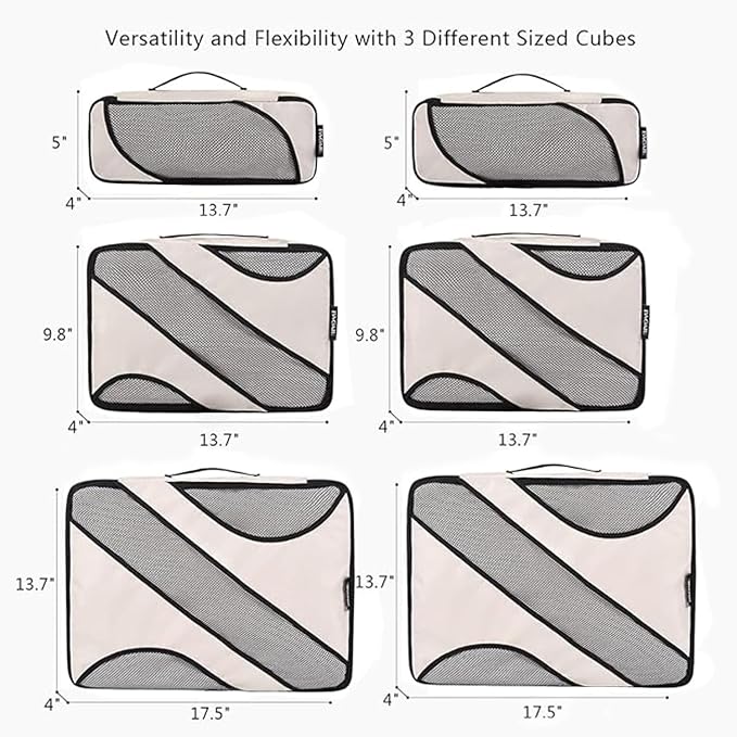BAGAIL 6 Set Packing Cubes,Travel Luggage Packing Organizers - Image 2