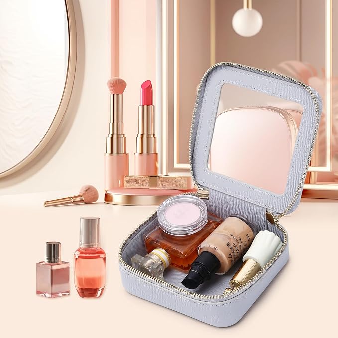Pinkmik Mini Clear Makeup Bag, Gray, MINI-1 | Small Size, Zipper Closure, Cosmetic & Toiletry Case, Purse Organizer, Car Essentials - Image 4