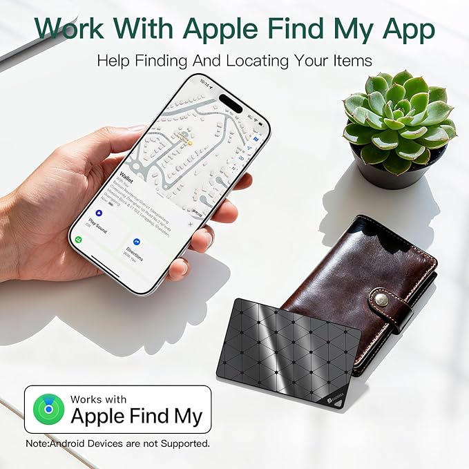 2026 Apple MFi Certified Wallet Tracker Smart Card for Find My iPhone Ultra Thin Air Tracker Tag for Travel, 5 Years+ Staying Power, IP69 Waterproof, Key Finder & Item Locator for Keys, Bags, Passport - Image 2