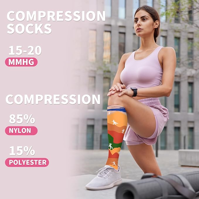 Sooverki Compression Socks for Women & Men 6 Pairs is Best Supportive Knee High Stockings for Circulation, Travel, Nurses - Image 4