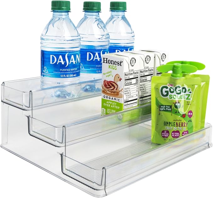 Dial Industries 3 Tier Expandable Kitchen Cabinet Shelf Organizer, Clear | Slides open to fit narrow or wide cabinets, Adds extra levels for canned goods and jars, Great for pantry, cupboard or closet - Image 3