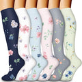 Compression Socks for Women & Men Circulation(6 pairs)-Graduated Supports Socks for Running, Athletic Sports by LaiteHebe