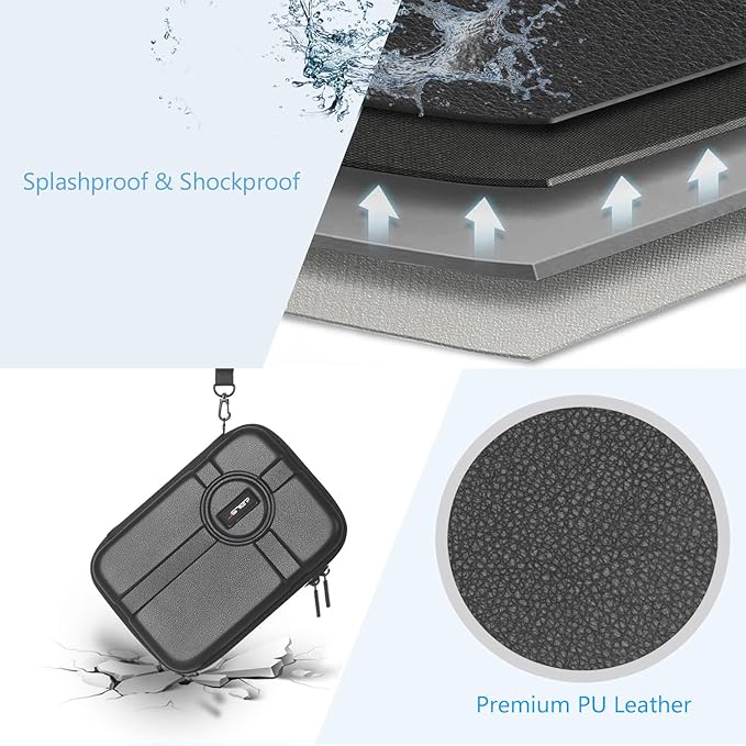 JSVER PU Leather Hard Shell Carrying Case for GoPro Hero13/12/11/10/9/8/7, AKASO EK7000 / Brave 4 4K / Brave 7 LE/Brave 8 / V50X and Insta360 - Image 6