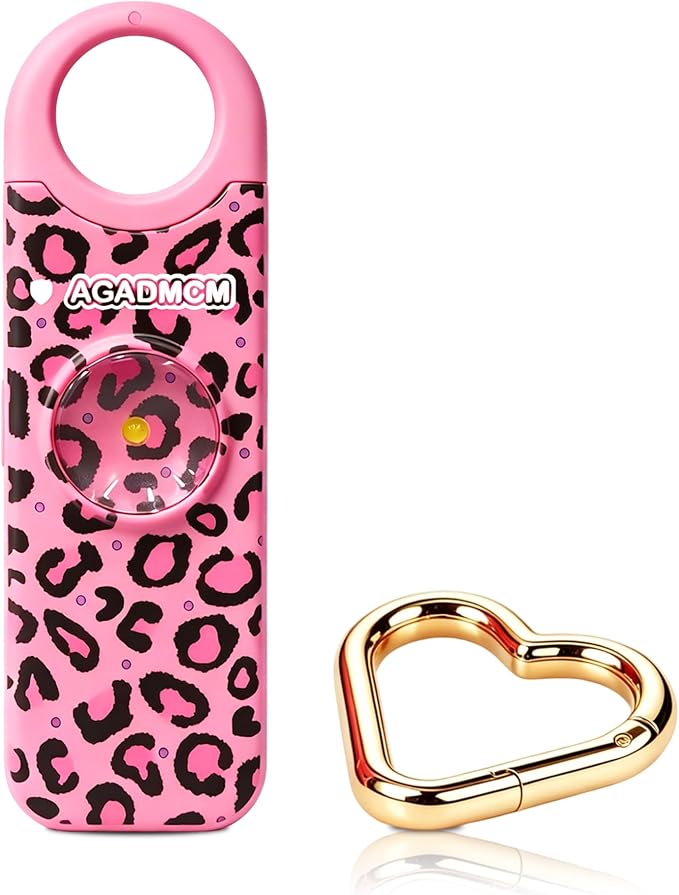 Rechargeable Personal Safety Alarm for Women | 130dB Loud Siren & Strobe Light & Low Battery Notice, Emergency Keychain Alarm for Self Defense (Cheetah) by AGADMCM