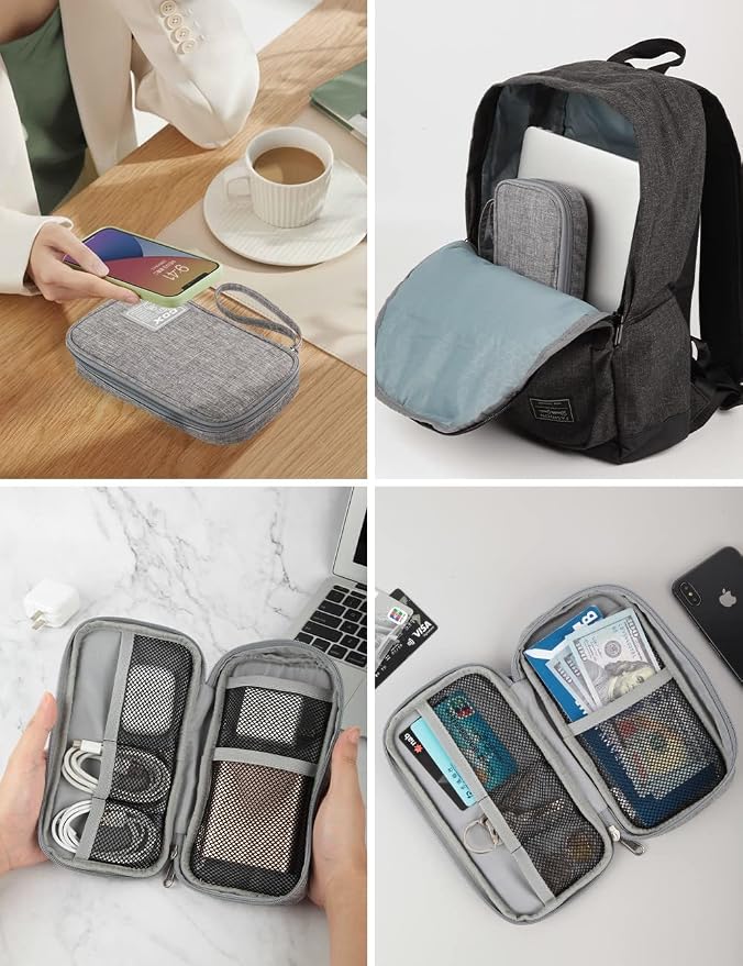 GOX Electronic Cable Organizer Travel Case Tech Pouch | Cord Organizer for Travel, Electronics travel Organizer Travel Case, Mouse and Charger Pouch - Image 6