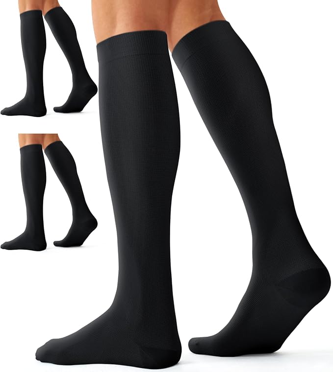 Compression Socks for Women and Men(3 Pairs)15-20mmHg - Best Circulation Support Socks by Bluemaple