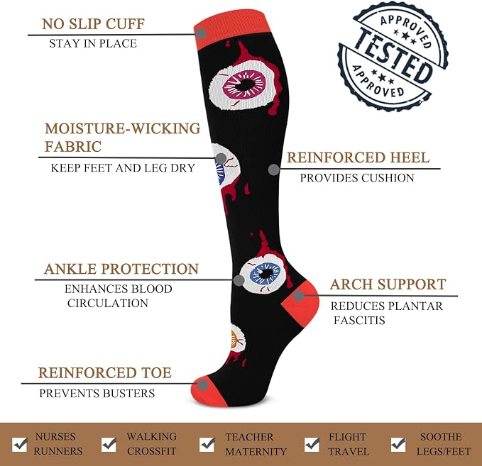ACTINPUT Copper Compression Socks Men & Women 4 Pairs,Best Support for Nurses,Running,FLying,Athletic - Image 6