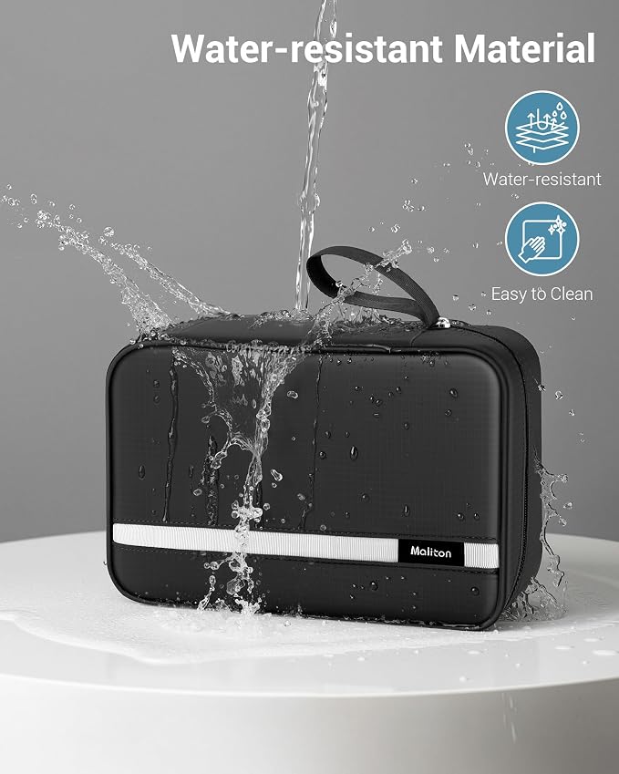 Maliton Toiletry Bag for Men & Women Travel Toiletry Bag Hanging Toiletry Bag Hygiene Bag with 4 Compartments Waterproof Bathroom Shower Bag for Traveling(Black) - Image 4