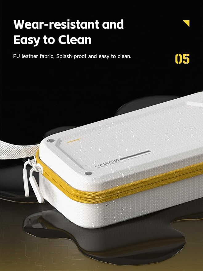 Hagibis Electronic Organizer Traveling Case Bag EVA Hardshell PU Portable Carrying Pouch for Mouse, Charger, Cables, Power Bank, SD Cards, USB Flash Disks, Accessories (White) - Image 6