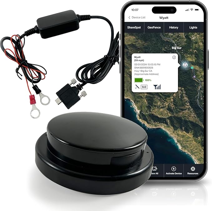 LandAirSea Overdrive Permanent GPS Tracker - Includes Waterproof Hardwire Kit and Permanent Mount. Perfect for Long-Term Tracking of Equipment, Vehicles, and More. Real-Time Global Tracking. by LandAirSeaSystems